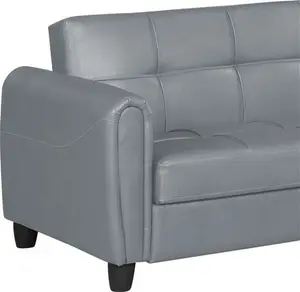 Zinc Grey Leather 3 Seater Sofa Bed | Make It Homely