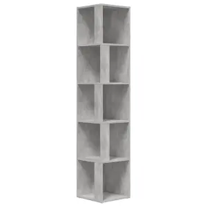 Berkfield Corner Cabinet Concrete Grey 33x33x164.5 cm Engineered Wood