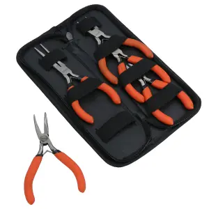 Mini Pliers Cutter 5pc Storage Case Craft Model Electric Cutting Long Nose