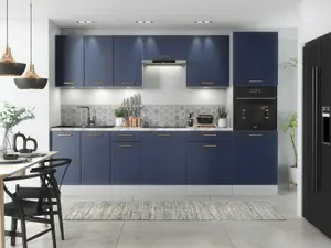 Kitchen Cabinet Set 9 Unit 300cm Navy Dark Blue Base Wall Oven Tall Housing Nora