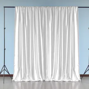 3x6 Metres Blackout Backdrop 190GSM Shiny Fabric Decorative Curtain Backdrop, White