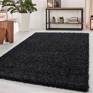 Abaseen 60x110 cm Anthracite Shaggy Rug - Soft Touch Thick Pile Modern Rugs - Washable Area Rugs for Home and Office