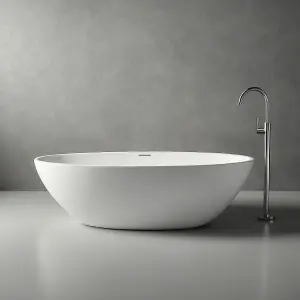 Casares Matt With Gloss Freestanding Stone Bath 1800mm