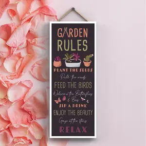 Garden Rules Signs and Plaques Black