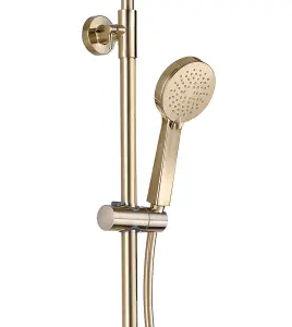 Keenware KBS-222 Bondi Midas Round Overhead Shower System: Brushed Brass