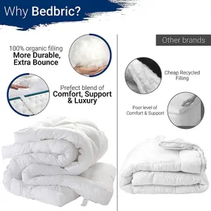 Bedbric White Quilted Microfiber Mattress Topper All Sizes