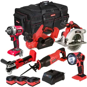 Excel 18V 6 Piece Power Tool Kit with 3 x 5.0Ah Batteries EXL10192