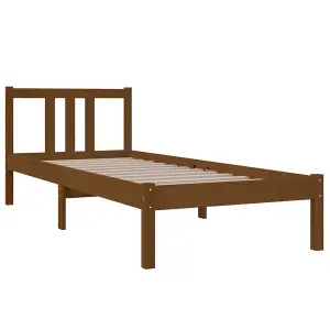 Berkfield Bed Frame Honey Brown Solid Wood 75x190 cm Small Single