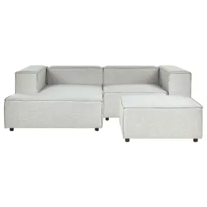 Corner Sofa with Ottoman APRICA Light Grey 2 Seater Right Hand