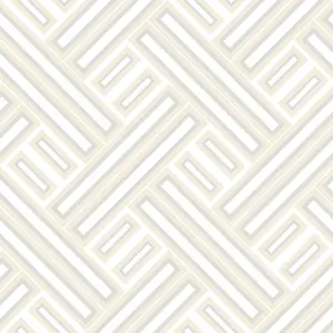 Galerie Geometrix Cream Pearl Silver Geo Rectangular Smooth Wallpaper