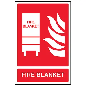 FIRE BLANKET Extinguisher Safety Sign - Adhesive Vinyl 200x300mm (x3)