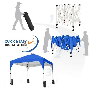 Yaheetech 3mx3m Blue Portable Fabric Pop Up Canopy Tent