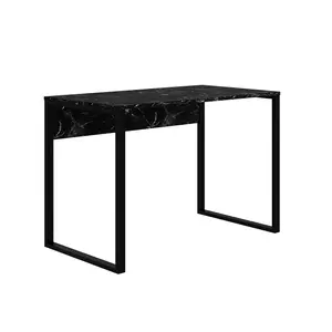 Inna Modern Work Table Lotus with Sturdy Black Metal Legs Particle Board Industrial Desk Width 110cm