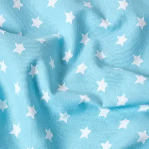 Homescapes Cotton Stars and Stripes Decorative Blue Sofa Throw