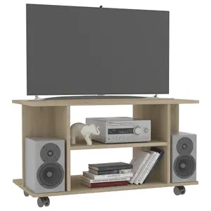 Berkfield TV Cabinet with Castors Sonoma Oak 80x40x40 cm Engineered Wood