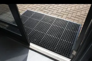 Rubber External Entrance Sentry Door Mat 80cm x 120cm Black