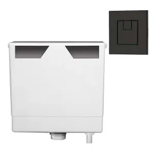 Ether Compact Concealed Dual Flush Cistern with Black Square Flush Button