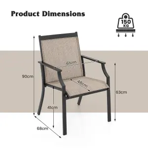 Costway Set of 2 Patio Dining Chairs Outdoor Garden Porch Armchairs w/ Breathable Seat