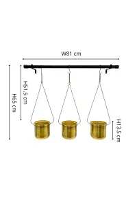 Linear Hanging Planters 81CM Black and Gold