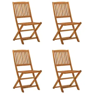 Berkfield Folding Garden Chairs 4 pcs Solid Eucalyptus Wood