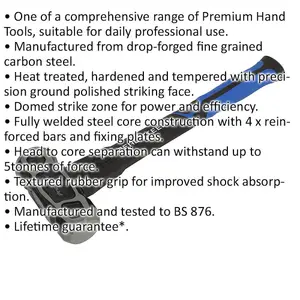 4lb Heavy-Duty Drop Forged Club Hammer with Textured Rubber Grip