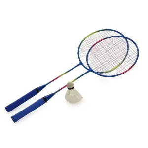 2 Player Badminton Set Rackets Shuttlecock Outdoor Family Fun Garden Sport Game