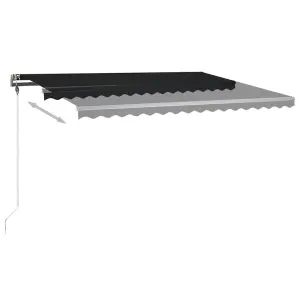 Berkfield Manual Retractable Awning with LED 400x350 cm Anthracite