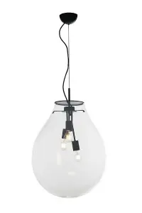 Luminosa AZUMA 3 Light Pendant Ceiling Light Transparent 48x69.5cm