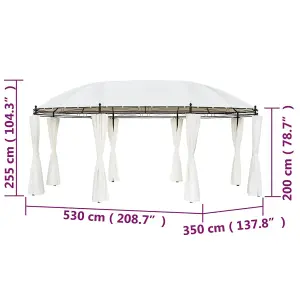 Berkfield Gazebo Cream White 530x350x265 cm