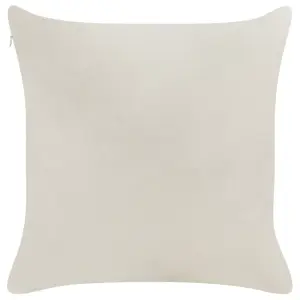 Set of 2 Cushions PRALINE Velvet 45 x 45 cm Text Embroidery White