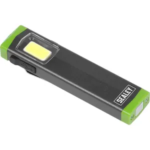 Mini Aluminium Hand Torch - 3W COB LED - Rechargeable - 2 Brightness Settings