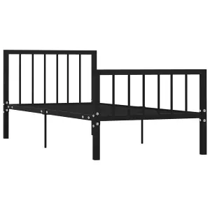 Berkfield Bed Frame Black Metal 90x200 cm