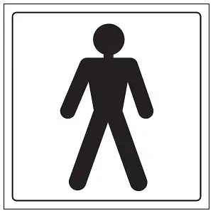 Gents Toilet - General Door Sign - Rigid Plastic - 150x150mm (x3)