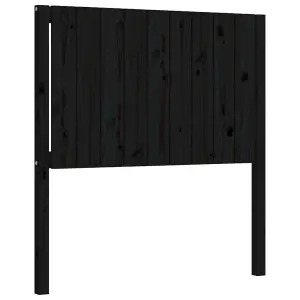 Berkfield Bed Frame with Headboard Black Single Solid Wood