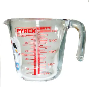 Pyrex Clic Measuring Jug Clear/Red (1L)