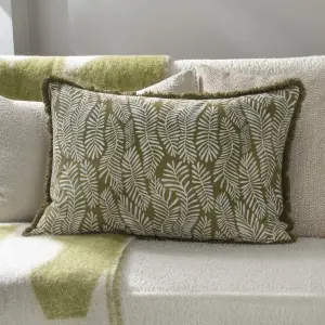 Hoem Frond Abstract 100% Cotton Polyester Filled Cushion