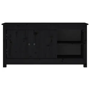 Berkfield TV Cabinet Black 103x36.5x52 cm Solid Wood Pine