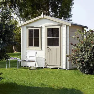 Shire Hartley 8x6 ft with Single door Apex Wooden Cabin (H)2290mm x (W)2390mm - Assembly service included