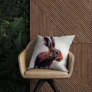 Hare Face Splashart Outdoor Cushion 60cm x 60cm