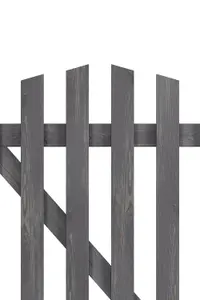 Grey Coated Freestanding Wooden Picket Garden Gate and Fence Door W 76cm H 120cm