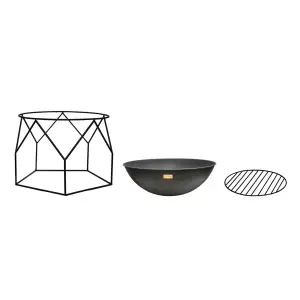 Outdoor Buckingham Firebowl Black Iron H51cm W70Cm