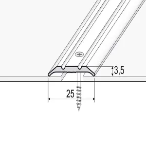 A12 25mm Anodised Aluminium Flat Door Threshold Strip - Champagne, 0.93m