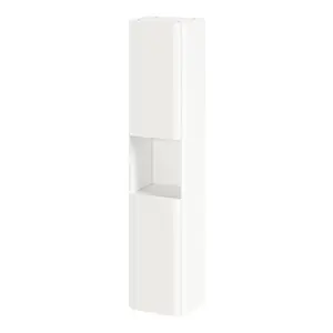 GoodHome Nevado Tall Matt White Double Bathroom Column cabinet (H)160cm (W)35cm