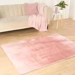 Rugs for Living Room Soft Plush Mat Large Carpet, Blush - 160 x 230cm