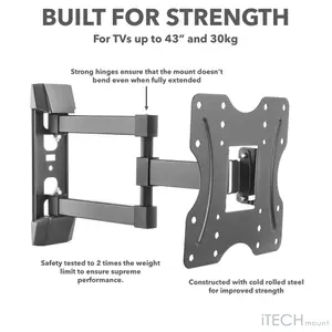 iTech Mount 26" to 43" Full Motion Double Arm TV Wall Mount Bracket