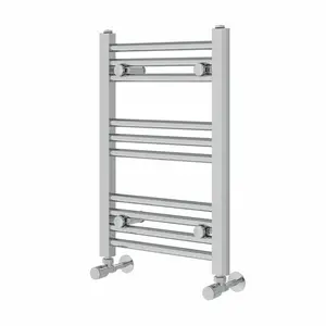 Wiest Straight Heated Towel Rail Radiator Bathroom Ladder Warmer Chrome / 60cm H x 40cm W x 3cm D