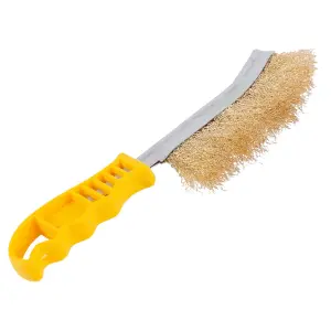 Blackspur - Multipurpose Brass-Coated Steel Wire Brush - 32.5cm - Yellow