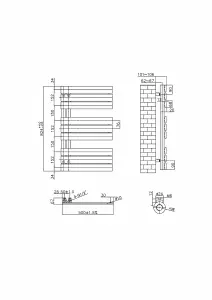 Rinse Bathrooms Prefilled Electric Heated Towel Rail with Timer Flat Panel Thermostatic Bathroom Towel Radiator White 826x500mm