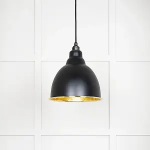 Hammered Brass Brindley Pendant in Elan Black