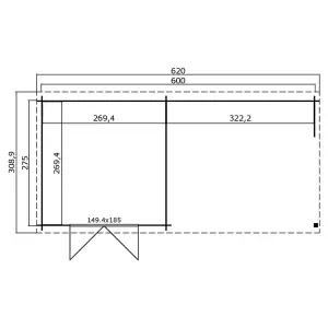 Lasita Osland Novia 275 Log Cabin with Veranda - 6m x 2.7m - Summer House